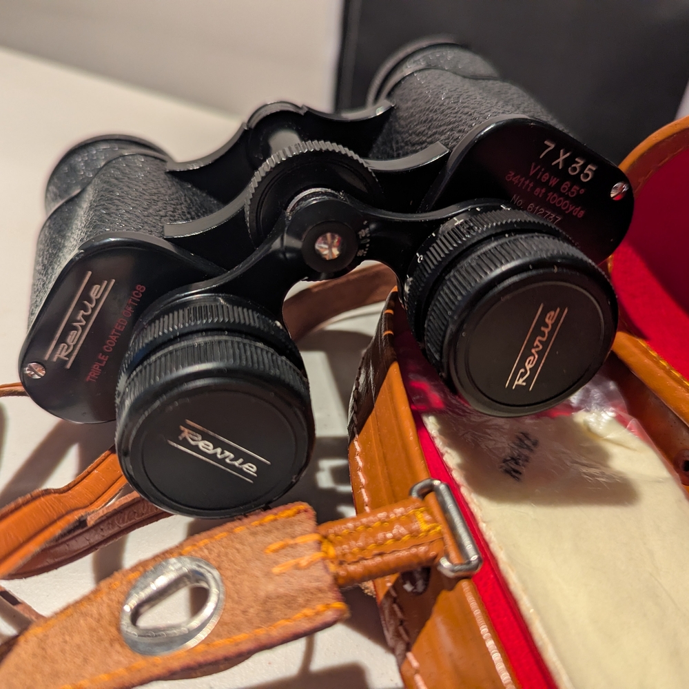 Perrine 7x35 Black Binoculars with Case